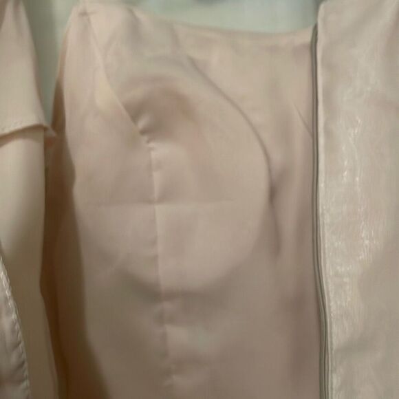 Raffaella chiffon beige Y2K spaghetti strap mini cocktail dress size medium - Picture 9 of 16